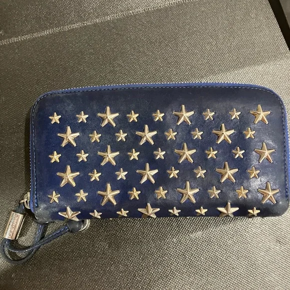Jimmy Choo Blue Wallet with Star Accents - Picture 1 of 1